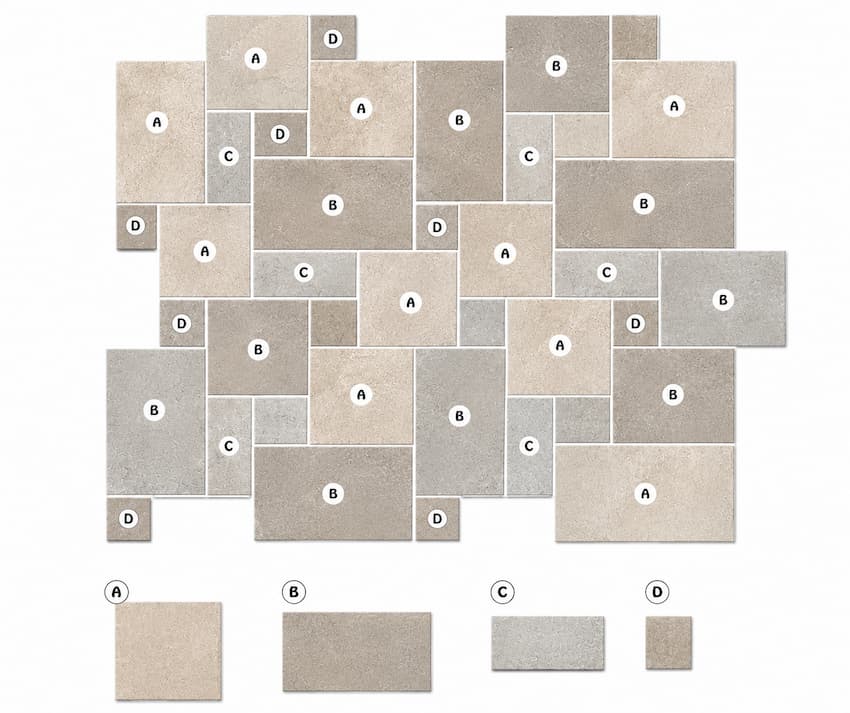 Jak układać układ rzymski z trawertynu – schemat French Pattern